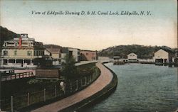 View of Eddyville Showing D.&H. Canal Lock Postcard