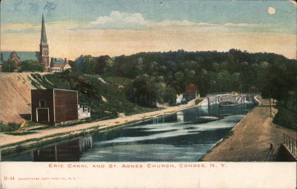 Erie Canal and St. Agnes Church Cohoes New York
