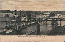 Entrance to Oswego by River and Canal Postcard