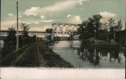 Windsor Locks Canal and N.Y., N. H. R. R. Bridge Postcard