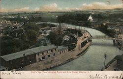 Bird's Eye View, showing Falls and Erie Canal Postcard