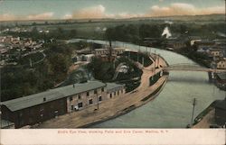 Bird's Eye View Showing Falls and Erie Canal Postcard