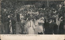 On the Midway at the Fair Allentown, PA Postcard Postcard Postcard