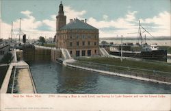 Showing a Boat in Each Level Postcard