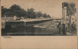 Lumber Raft in Lower Lock, U.S. Government Canal Postcard