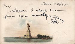 Bartholdi Statue, New York Harbor Postcard