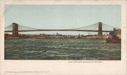 New York and Brooklyn Bridge Postcard