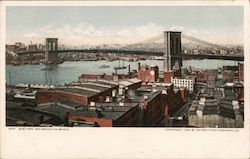 New York and Brooklyn Bridge Postcard