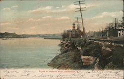 Scene on Mohawk River Amsterdam, NY Postcard Postcard Postcard