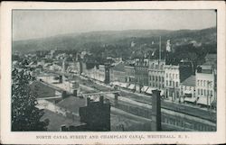 North Canal Street and Champlain Canal Whitehall, NY Postcard Postcard Postcard