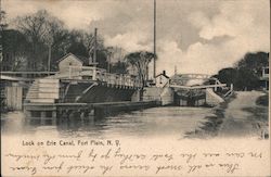 Lock on Erie Canal Postcard