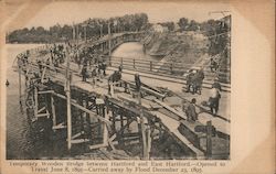 Hartford Wooden Bridge 1895 Connecticut Postcard Postcard Postcard