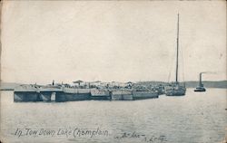 In Tow Down Lake Champlain Boats, Ships Postcard Postcard Postcard