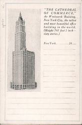 The Woolworth Building - The Cathedral of Commerce Postcard