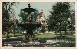 Brewer Fountain and State House Postcard