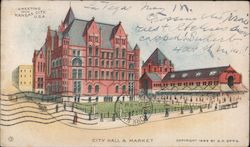 City Hall & Market Postcard