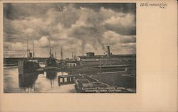 Loading Steamers with Compressed Cotton Wilmington, NC Postcard Postcard Postcard