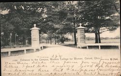 Entrance to the Campus, Western College for Women Oxford, OH Postcard Postcard Postcard