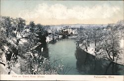 View of Grand River Winter Postcard