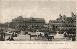 Asbury Avenue, Showing Coleman, West End and Ocean Hotels Asbury Park, NJ Postcard Postcard Postcard