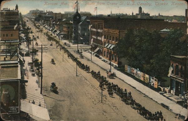 U.S. Cavalry on Kansas Ave. south from Crane St. Topeka