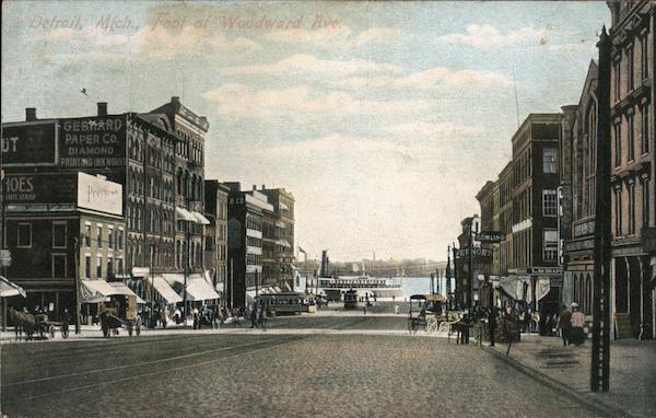 Foot of Woodward Ave. Detroit Michigan