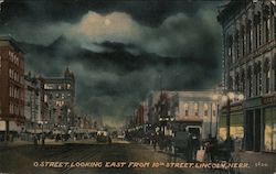 O. Street Looking East from 10th Street Postcard