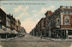 Delaware Street, Looking East from 5th Street Postcard