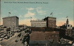 Bird's Eye View, Retail District Postcard