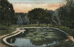 Lily Pond, Riverside Park Wichita, KS Postcard Postcard Postcard