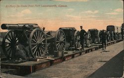 Artillery en route from Fort Leavenworth Kansas Postcard Postcard Postcard