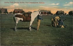 Setting Field for Gun Action Postcard