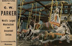 Rare: Carousel by C.W. Parker World's Largest Manufacturer of Amusement Devices Postcard