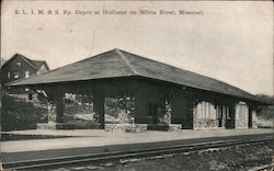 S.L.I.M. & S. Ry. Depot on White River Hollister, MO Postcard Postcard Postcard