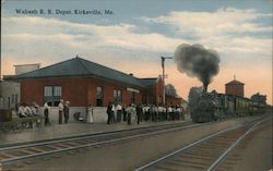 Wabash R. R. Depot, Kirksville, MO. Postcard