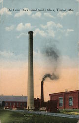 The Great Rock Island Smoke Stack Trenton, MO Postcard Postcard Postcard