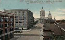 Looking West from YMCA Building Topeka, KS Postcard Postcard Postcard