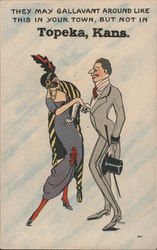 They May Gallavant Around Like This, But Not in Topeka Postcard