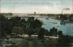 City Park R.J. Bridge & River Kaw Topeka, KS Postcard Postcard Postcard