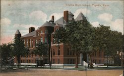 High School Building Postcard