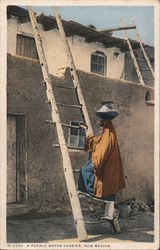 A Pueblo Water Carrier Native Americana Postcard Postcard Postcard