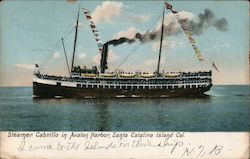 Steamer Cabrillo in Avalon Harbor Postcard