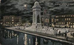 Clinton Square At Night Syracuse, NY Postcard Postcard Postcard