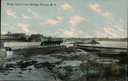 Barge Canal From Bridge Postcard