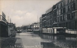 Looking Along Erie Canal Postcard