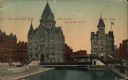 Savings Bank Building, Erie Canal, Gridley Building Postcard