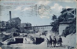 Pine Street Bridge and Locks as it was Lockport, NY Postcard Postcard Postcard