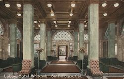 Lobby, Hotel Whitcomb Postcard