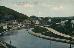 Erie Canal Looking West to Bridge Schenectady, NY Postcard Postcard Postcard