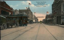 Twenty-first Street Looking North from Interurban Station Postcard